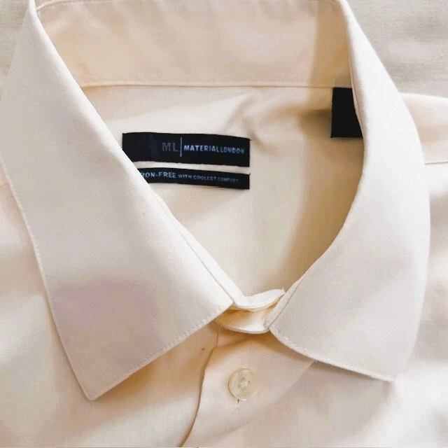 Camisa ML Material London Para Hombres L Amarillo Pálido Botón Más Genial Comodidad leer Foto 4 de 4