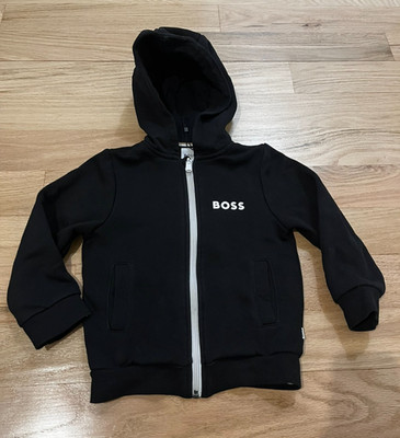 Boss boys black hoodie with logo size 4