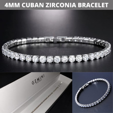 Luxury Tennis Bracelet Sparkle CZ Cubic Zirconia Mens Womens Unisex UK