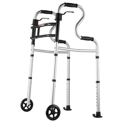 Déambulateur pliable 3 en 1 aluminium avec hauteur et largeur réglables - Photo 1/4