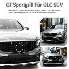 Hochglanz Schwarz GT Kühlergrill Vertikalgitter 15-19 X253 Für Mercedes GLC SUV
