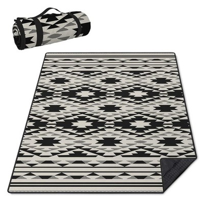 Boho Picnic Blankets Waterproof Foldable, 60 X80  Thick Three Layer Picnic Ma...