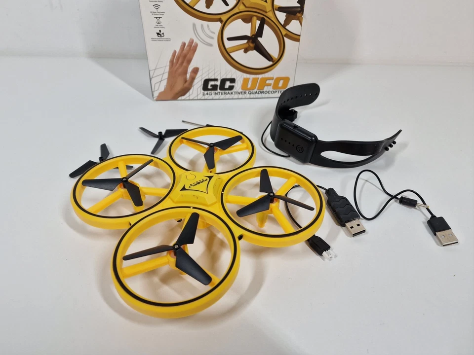 Amewi 25306 GC UFO mit Gestensteuerung Rc Drohne 2.4Ghz Quadrocopter Gelb - Bild 2 von 4