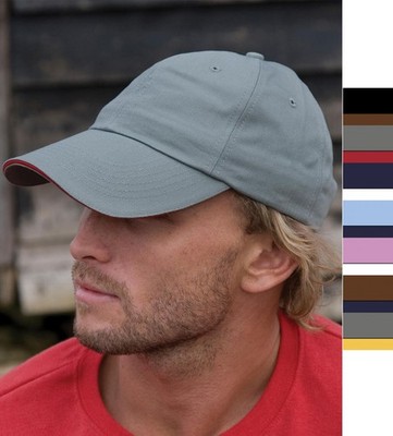 2er Pack Result Caps Herren Herringbone Cap Mütze Baseballcap Baumwolle RC038X N
