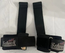 Schiek Deluxe Dowel Lifting Wrist Straps, Black Size Small. Made in USA