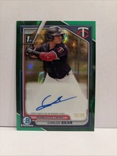 2024 Bowman Carlos Silva Chrome Auto Green Lava 1st /99 Twins