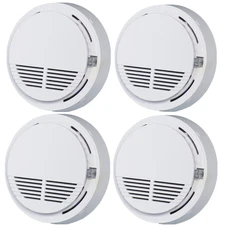 4 Pack Smoke Alarm Detector Home Fire Safety Sensor Alert Battery Included 