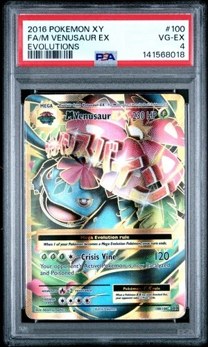Pokémon M Venusaur EX Full Art Ultra Rare Holo Evolutions 100/108 PSA 4