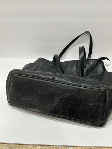 Duluth Trading Co. Heavy Duty Lifetime Leather Tote Travel Bag Black Purse Carry - Picture 6 of 14