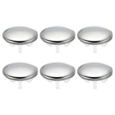 6 Pcs Sink Overflow Ring, Steel Sink Overflow Drain Single Layer Cover Silver