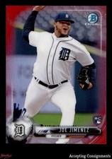 2017 Bowman Chrome Mini Red Refractors #18 Joe Jimenez RC ROOKIE 04/10 Tigers