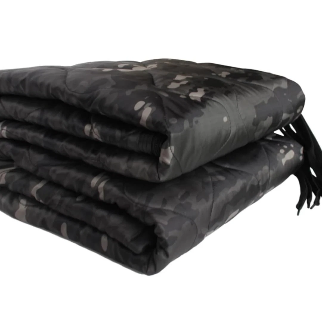 Camo Poncho Liner, Army Blanket, Military Sleeping Bag, with A Compression Ca...