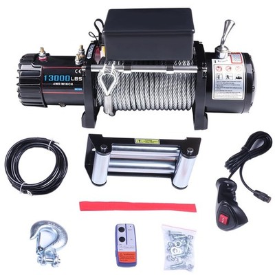 13000lbs Electric Winch Recovery Towing 12V Steel Cable for Truck Trailer SUV