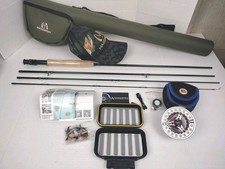 Maxcatch Extreme 5WT 9 ft pesca con mosca 4 piezas caña combo carrete mosca línea moscas estuche