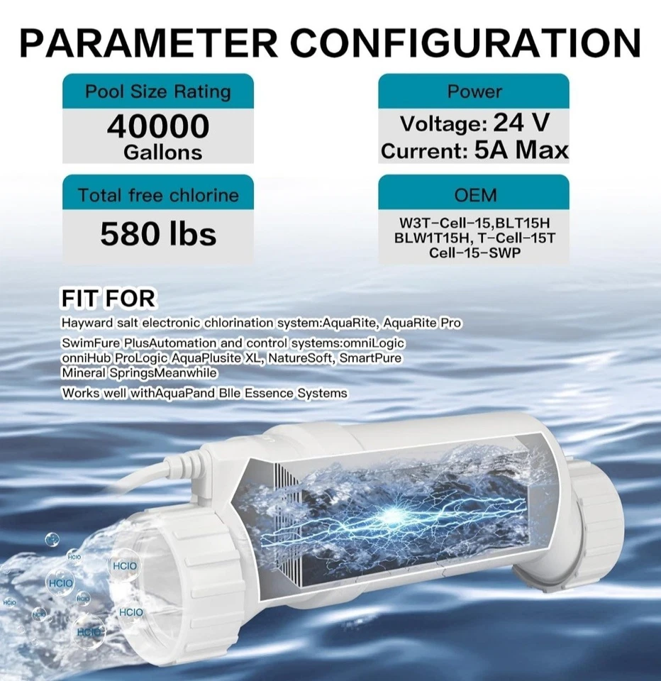 NEW Hayward TCELL940 newest Replacement Salt Chlorinator Cell for T-CELL-15 - Image 4 of 4