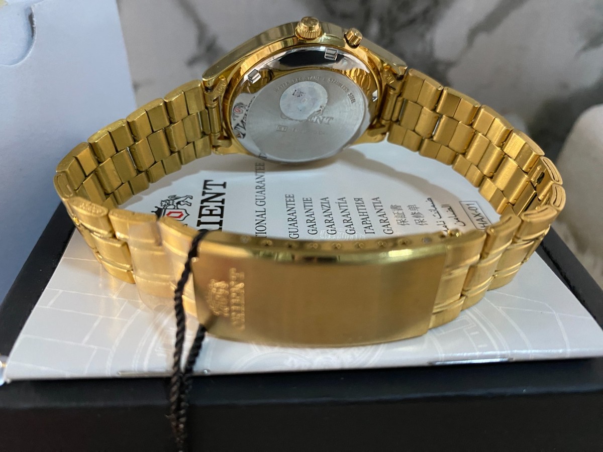 Orient Three Stars Automatic Gold dial Stainless Steel Gents Watch