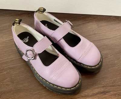 Dr Martens Addina Flwr Lilac Purple Leather Mary Jane Platform US11 UK8  EU42