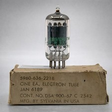 NOS SYLVANIA JHS 6189/12AU7WA/O GETTER/MAXI P...