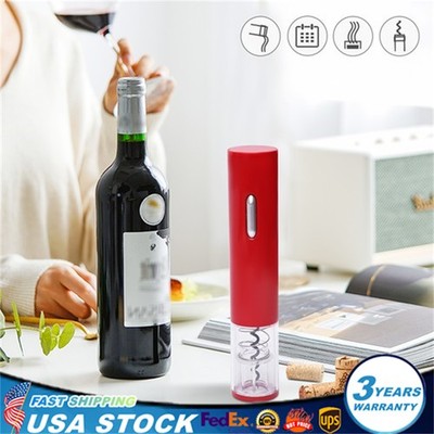 Electric Wine Opener, Automatic Cordless Wine Bottle Opener w/Foil Cutter Red