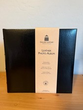 Gallery Leather Photo Black Travel Album 9 1/2" x 9" NEW holds 3x5, 4x6, or 4x7