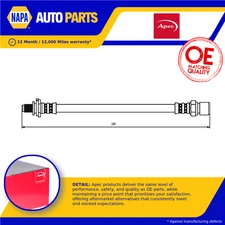 Brake Hose fits VAUXHALL CALIBRA 2.5 Rear 93 to 97 Hydraulic 4483285 562352 Apec