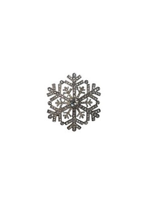 Vintage Silver Tone Sparkly Rhinestone Winter Snowflake Brooch Pin