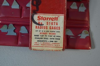 Starrett No. S167A Radius Gage Set 1/32" 17/64" by 1/64ths