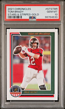 2021 PANINI CHRONICLES STARS STRIPES GOLD TOM BRADY #01/10 PSA 10 GEM MINT POP 1