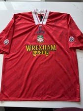 Rare Wrexham Match Worn 1993 Wrexham Lager Football Shirt  Signed By Squad