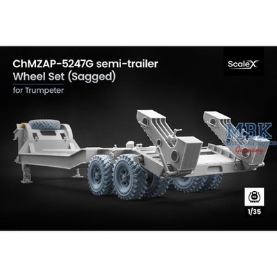 Scale X SCX-WM35029s ChMZAP-5247G semitrailer Sagged wheel set - 1/35