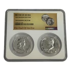 End of An Era Proof Franklin and Kennedy Half Dollars , NGC PF68 6