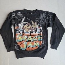 Vintage 90s Space Jam Sweatshirt Youth Sz S/M Kids Freeze Looney Tunes 1996 Rare