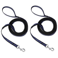 Dog Leash 8ft 2Pack Shock-Absorbing Elastic Buffer Bungee Dog Leads Double Ha...