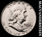 1952 Silver Franklin Half Dollar - Scarce  High Grade  Lustrous  #G9216