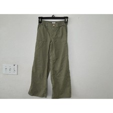 Crown & Ivy Kids Olive Green Wide Leg Elastic Waist Pants Size Small