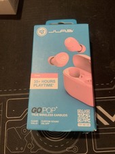 JLab Go POP True Wireless Bluetooth Earbuds, iOS, Android, Headphones Pink 