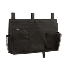 Caddy Hanging Organizer Bedside Storage Bag for Bunk and Hospital Large Black