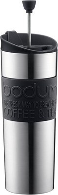 Travel Press, Vacuum Insulated, Stainless Steel Portable Coffee Maker and Tea Pr
