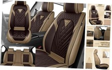 Leather Seat Covers Fit for 2009-2025 F150 Seats, 2011 Front Only Brown Coffee