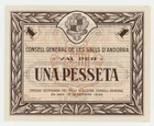 Andorra 1 Pesseta  19-12-1936 Pick 6 UNC Uncirculated Banknote