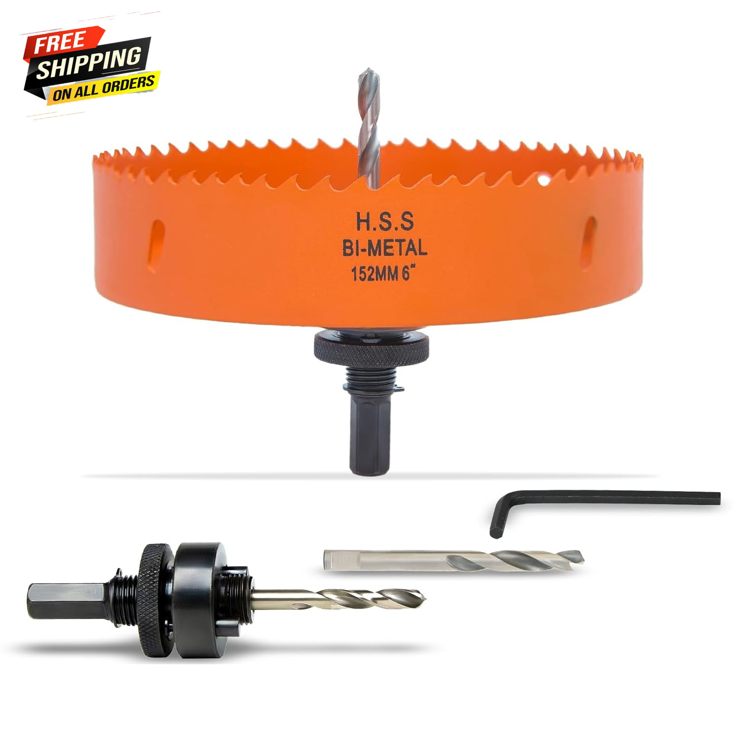 6 Inch Hole Saw with Arbor for Metal Wood and Plastic Cutting, 152Mm Bi-Metal💪