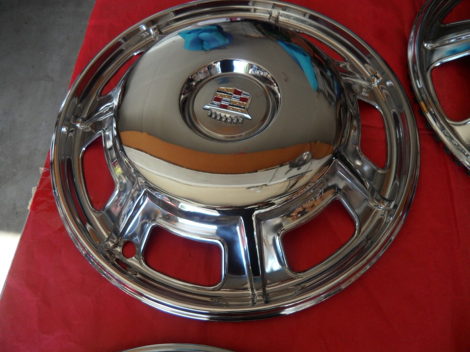 1967 67 1968 68 original Cadillac Eldorado hubcaps set (4) polished great eBay