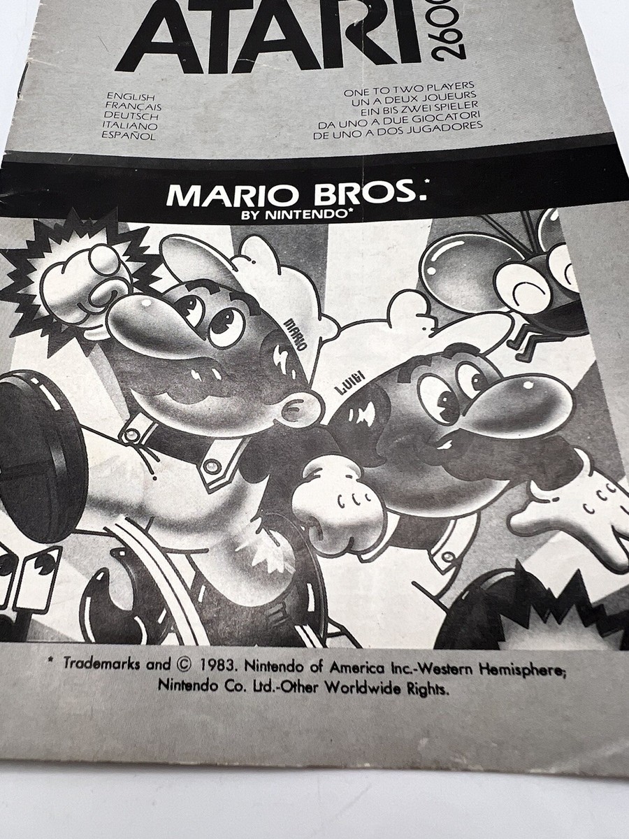 Mario Bros Atari 2600 Manual Only! Nintendo Of America | eBay