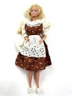 Vintage Barbie Doll Lace Apron Figure With Dress