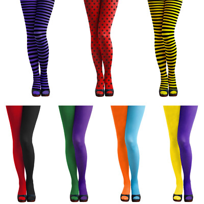 Strumpfhose in verschiedenen Farben und Design Kostüm Fasching Karneval -wählbar