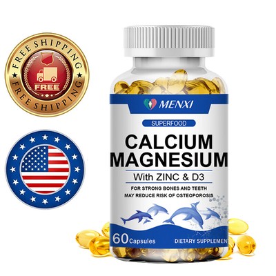 Calcium Magnesium Zinc with Vitamin D3 60 Pills Bone Support Muscle Health 