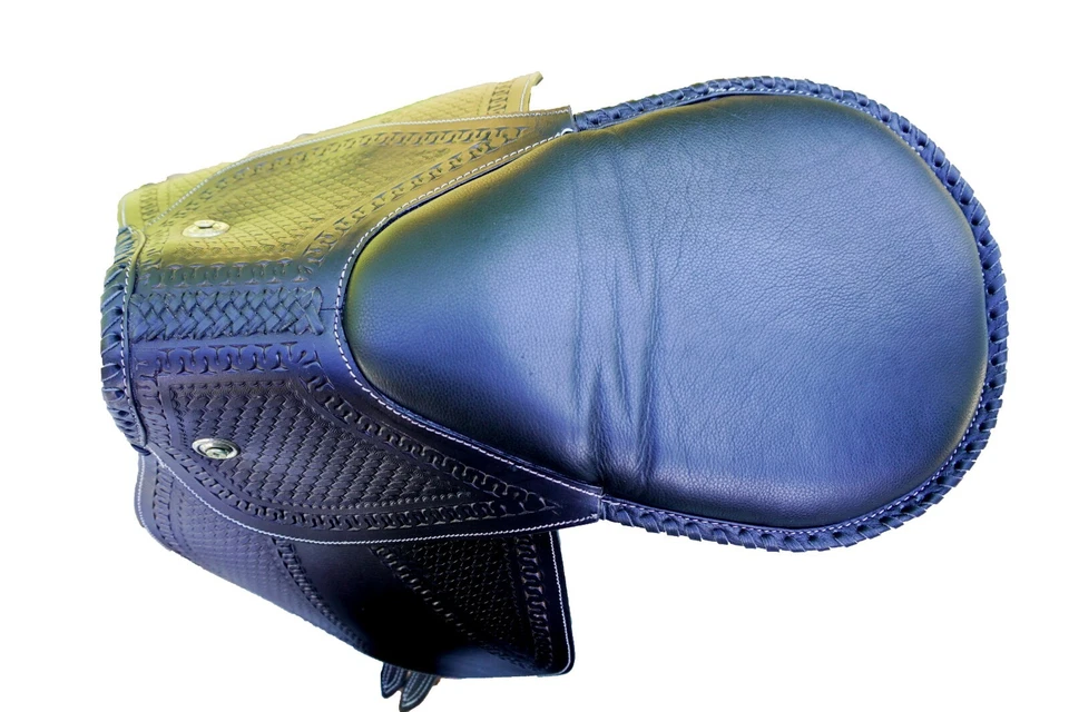 Solapa y asiento negros, sillín de cuero inglés para carreras ejercicio caballo, envío gratuito Foto 3 de 4