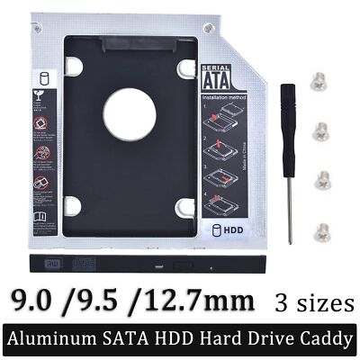 HDD Aluminio 2nd Ssd Unidad De Disco Duro Caddy Adaptador Para Cd Dvd Rom New
