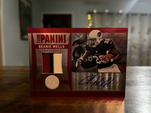 Beanie Wells 2012 Panini Totally Certified Prime /10 Autographed Patch Card - Picture 1 of 2