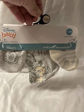 Disney Baby Multi Pack Accessories; Bib, Mittens, Socks. Size 0/6 Mo. NEW